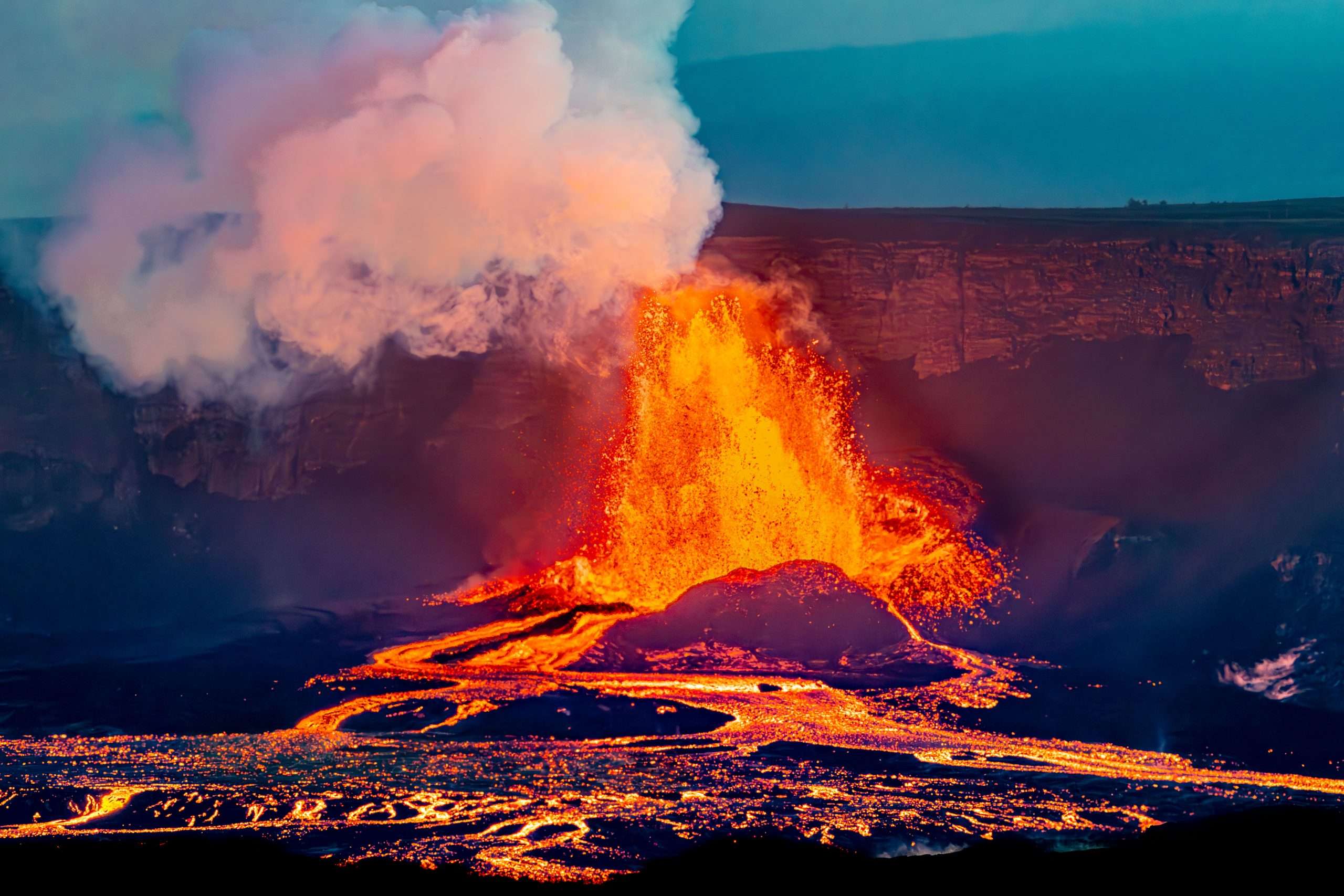 Sunset at Kilauea Volcano.