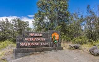 Hawaii Volcanoes National Park entrance sign