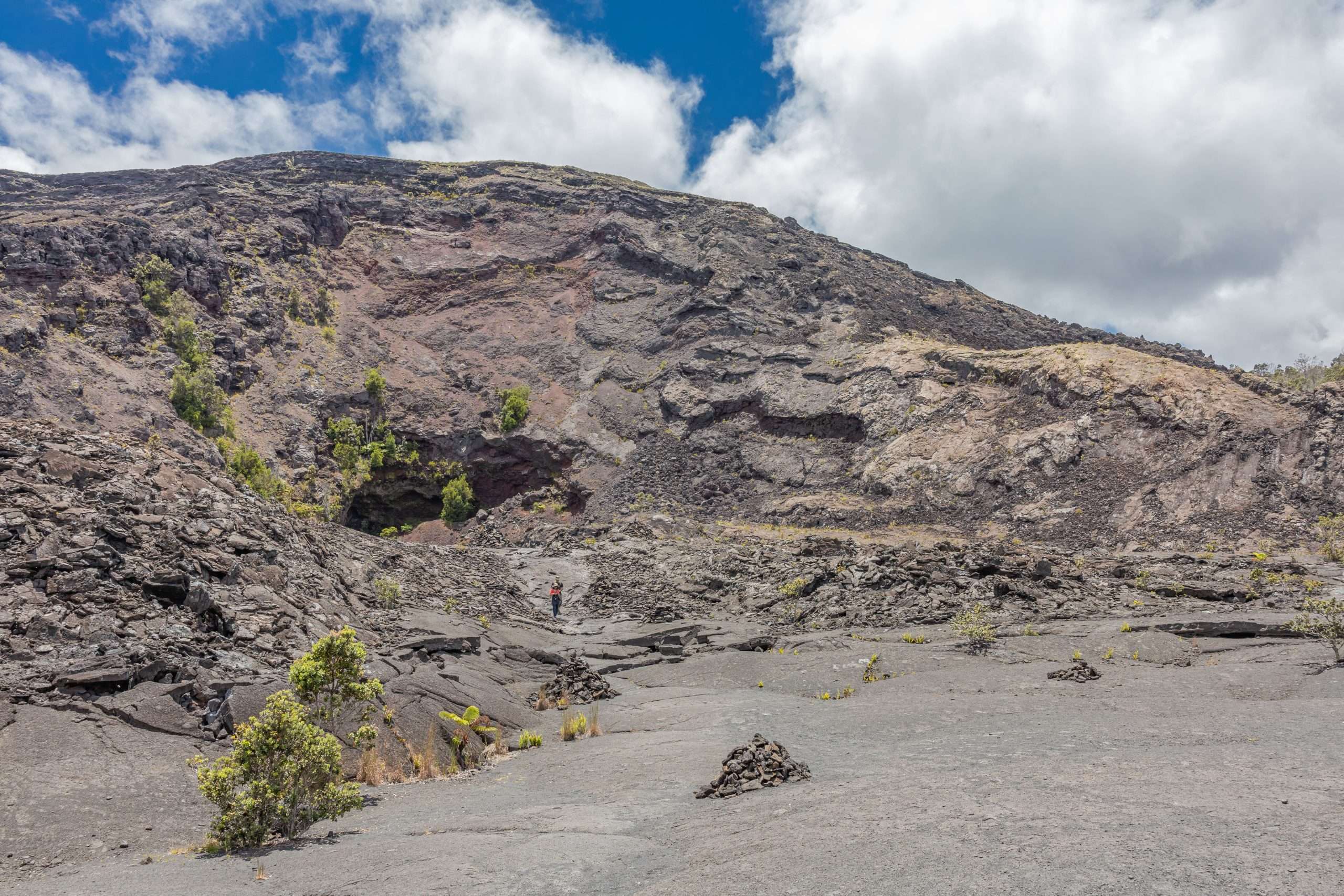Hiking Kilauea Iki trail in Hawaii Volcanoes National Park.