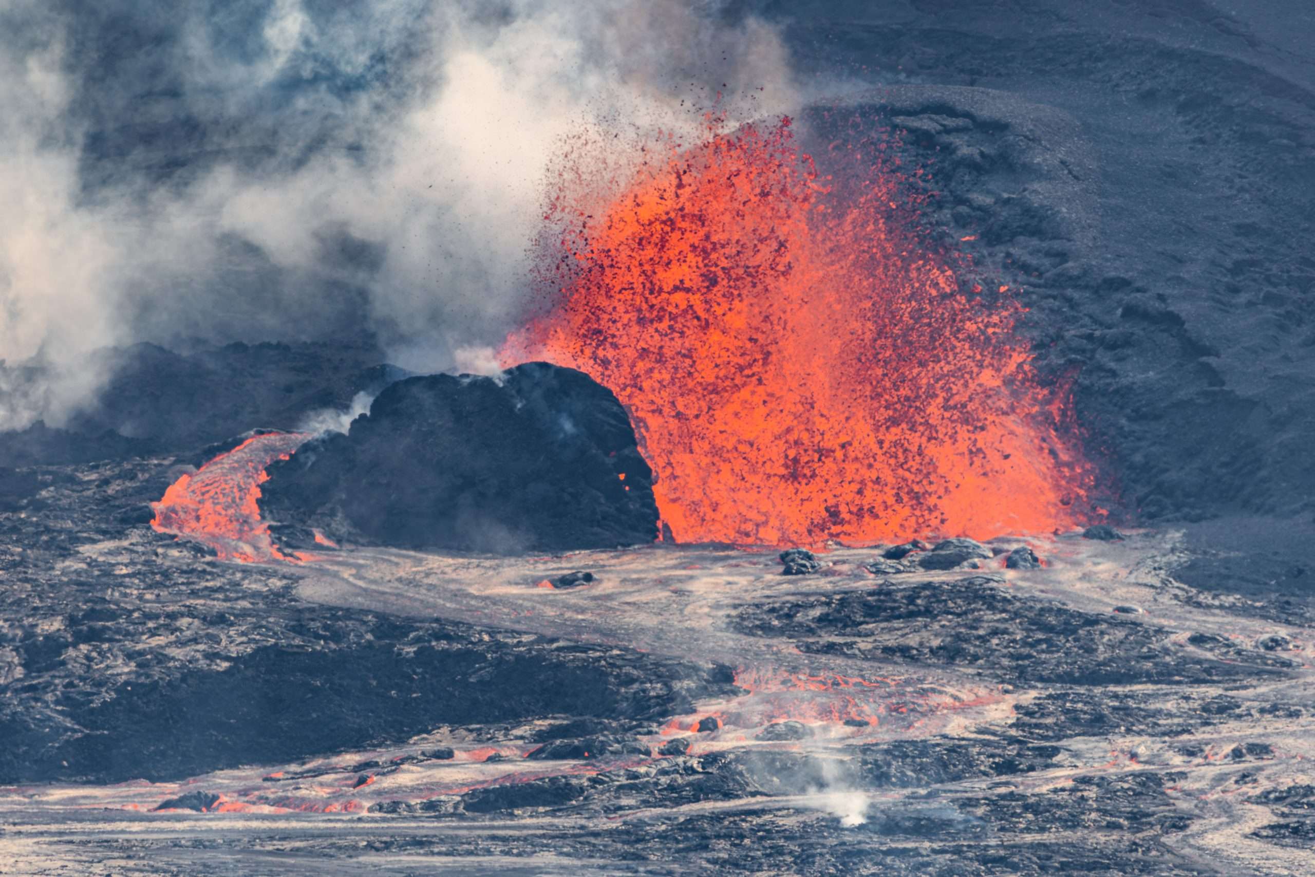 Volcanoes National Park tours witnessing an active eruption in the Park.