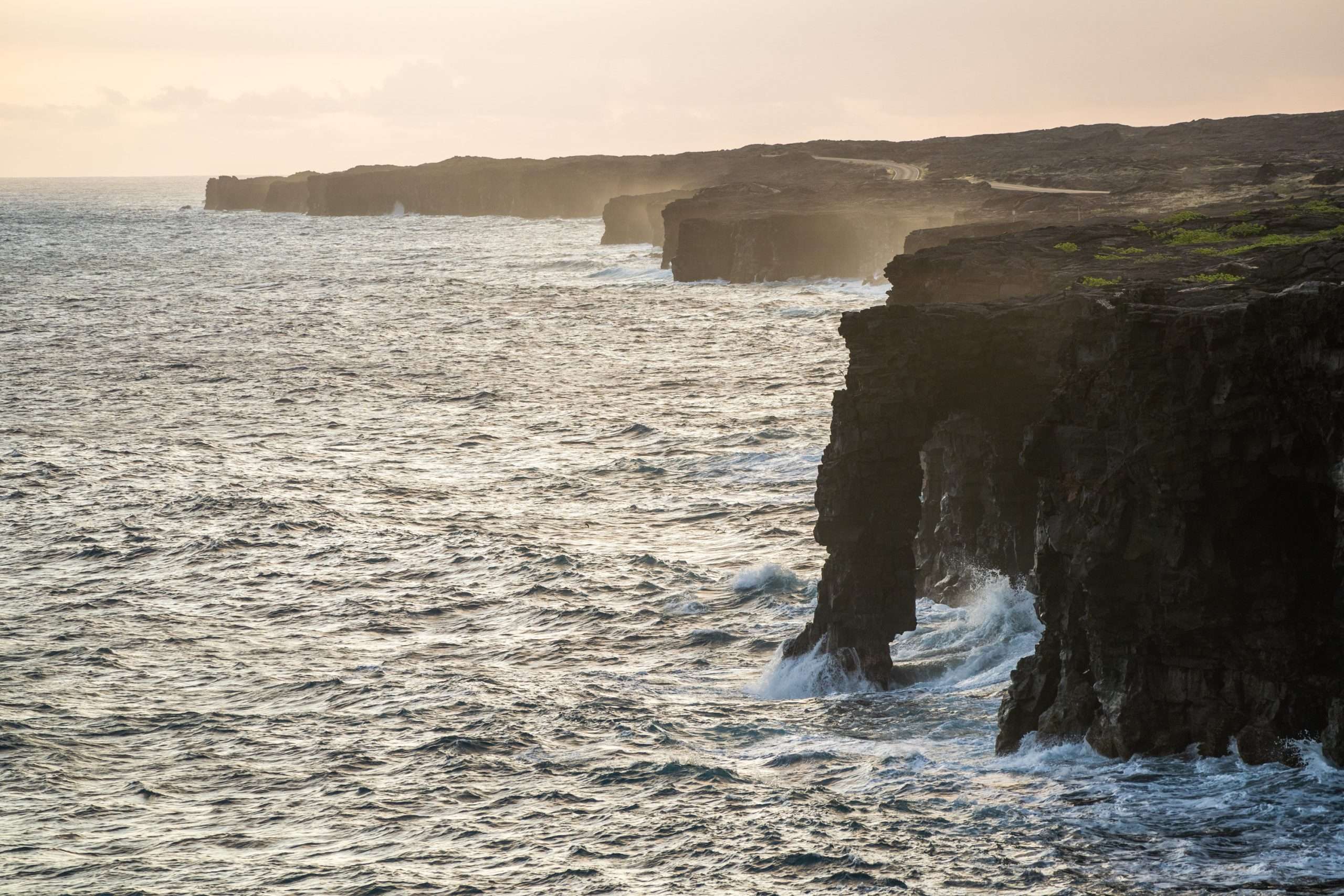 Holei sea arch in Hawaii Volcanoes National Park on a Big Island volcano tour.