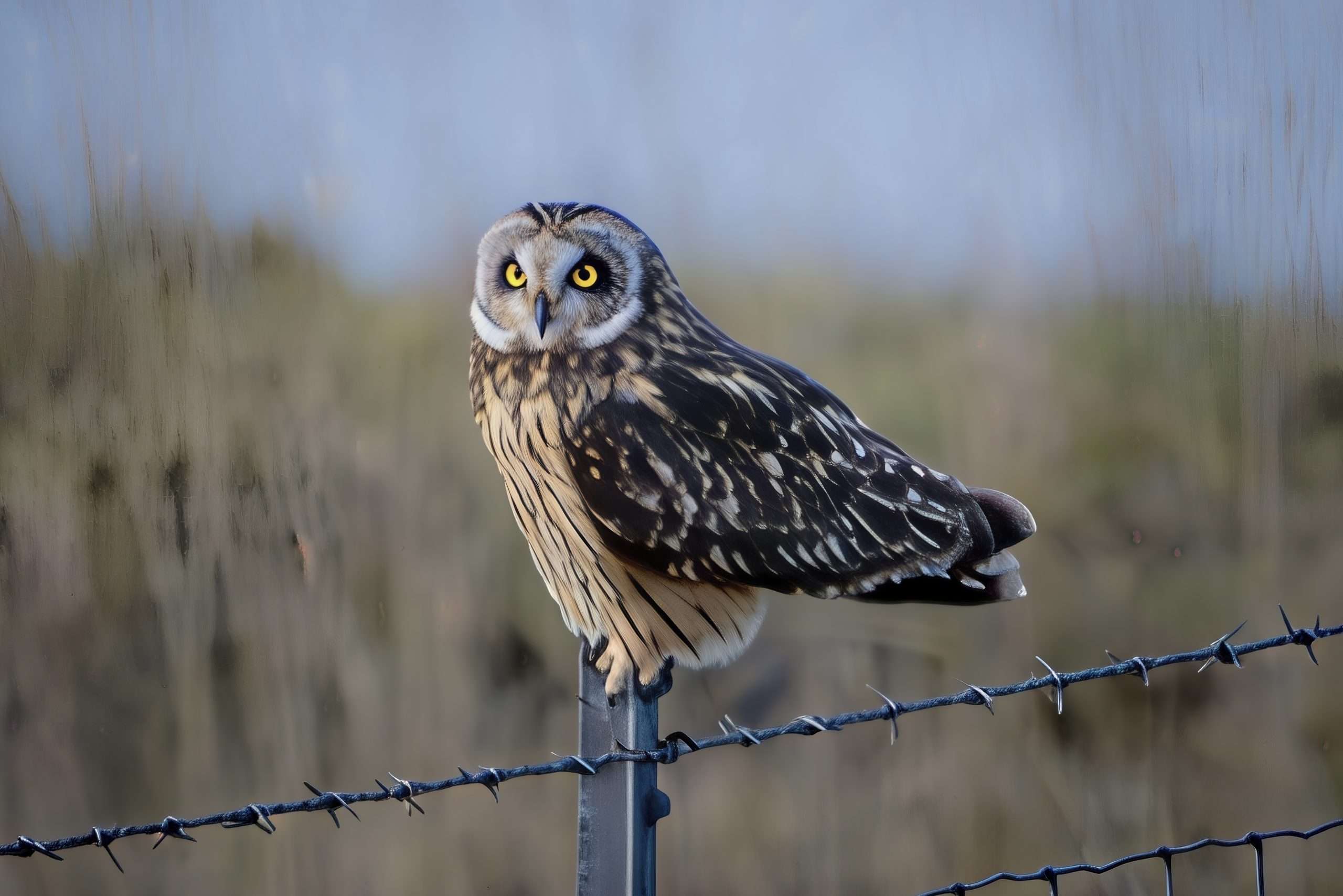 A Hawaiian owl sitting on a fence post.
